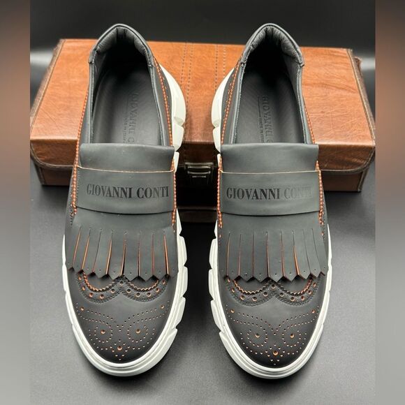 GIOVANNI CONTI Wingtip Leather Loafers - Picture 4 of 13